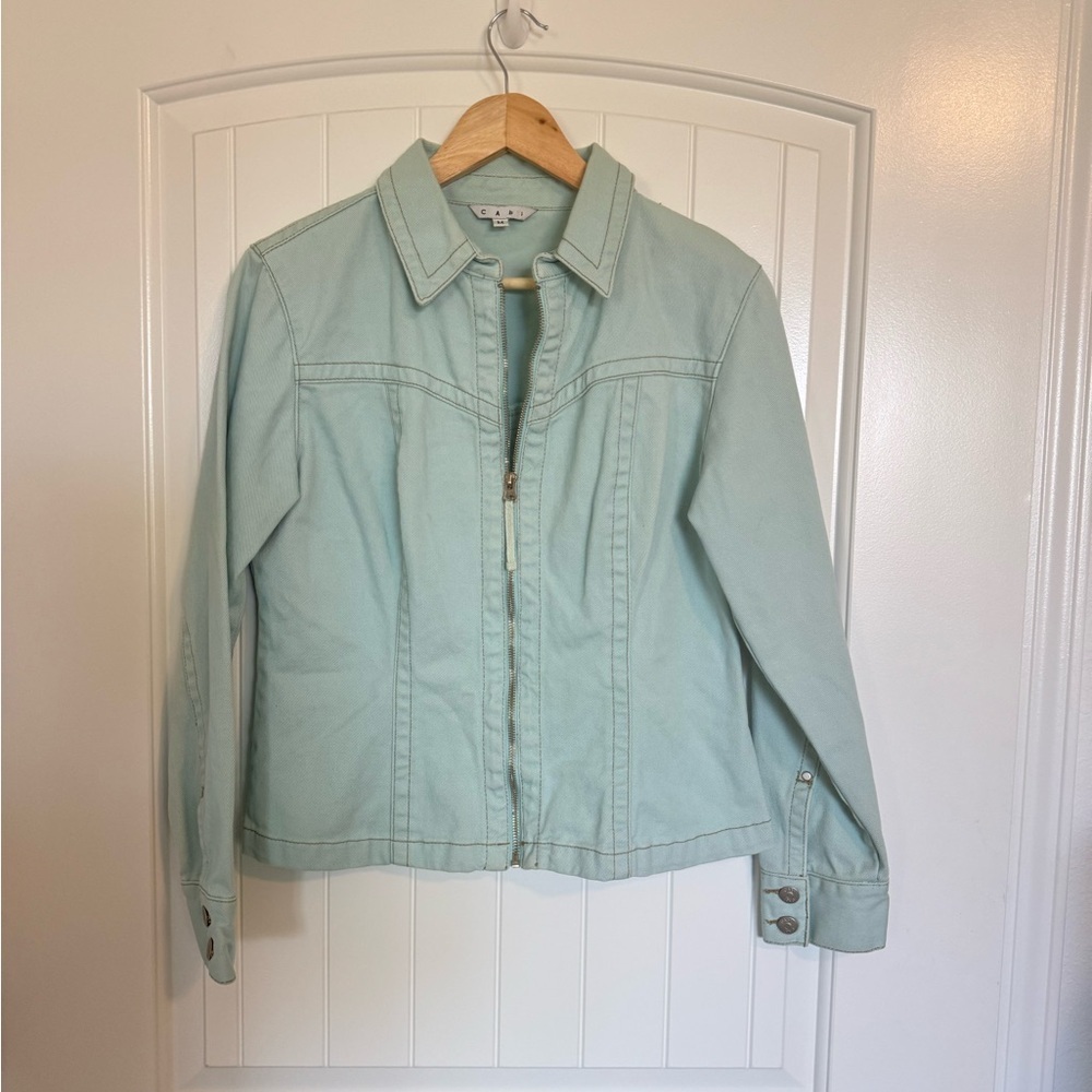 Cabi Light Blue Jean Jacket Classic Y2K Grunge Denim size medium zip up